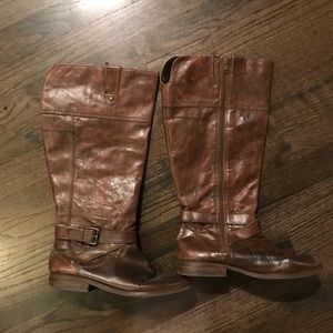 Marc Fisher Faux Leather Boots 8 Brown